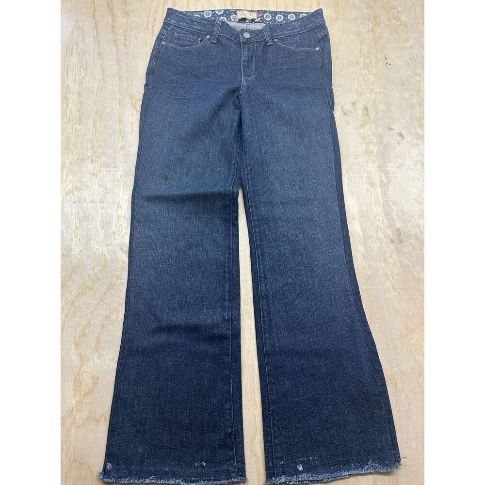 Paige Hillside Premium Denim Jeans Wide Leg 30 Dark Wash
